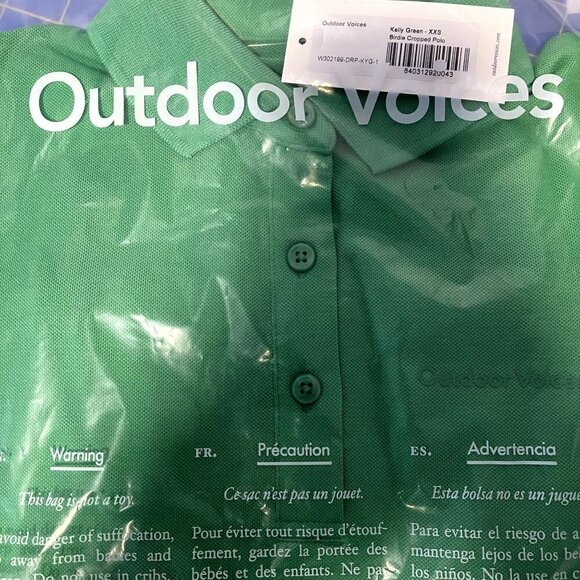 Outdoor Voices NWT Birdie Cropped Polo Kelly Green Size XXS - Picture 8 of 9